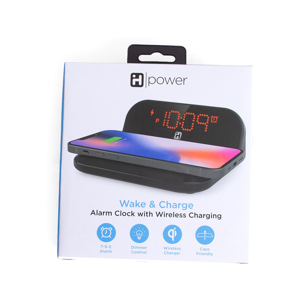 Black, Accessories, Tech, iHome, Wireless, Charging, Digital, Alarm Clock, 866848